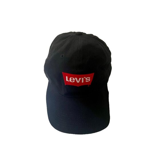 Vintage Levi’s Baseball Hat, LEVI’S Logo Cap, Black Levi’s Ball Cap Red Logo - Picture 1 of 8